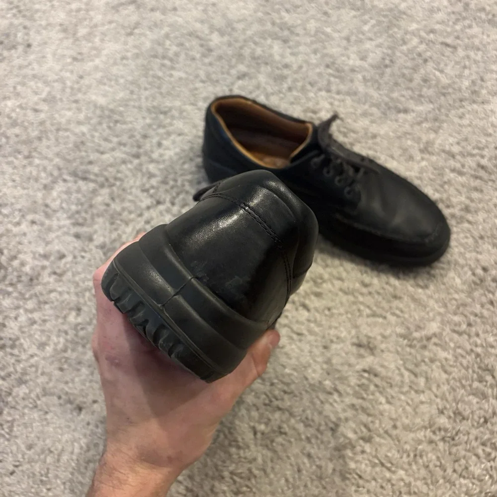 Ecco Seawalker Shoes Mens Size 10 / 44 Black Leather Oxford Casual Comfort Golf